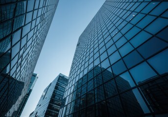 Fototapeta premium Modern Glass Office Buildings in Contemporary Business District