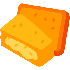 Melted cheese sandwich illustration, perfect for breakfast, snack menu, comfort food, and fast food restaurant design concept.

