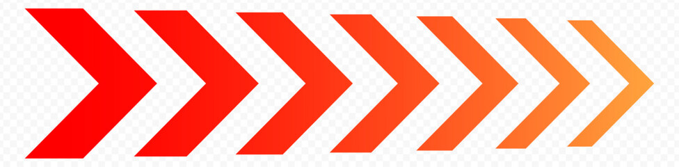 colourful arrow. dynamic moving arrow representing speed, acceleration, fast. transparent png and vector illustration.