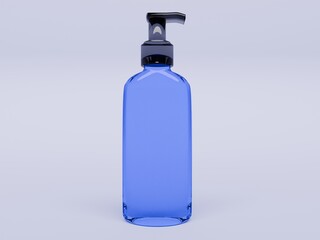 Blue Cosmetic Pump Bottle Packaging Mockup