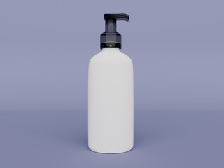 Single White Pump Cosmetic Bottle Skincare Mockup