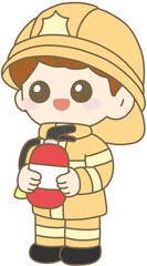 소방관_남자아이_소화기든모습