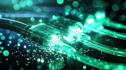 Fiber optic connection closeup
