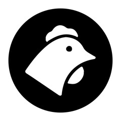 black and white illustration of a chicken