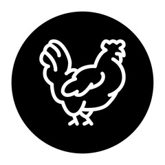 black and white illustration of a chicken