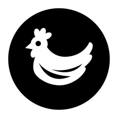 black and white illustration of a chicken