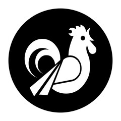 black and white illustration of a chicken