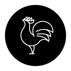 black and white illustration of a chicken