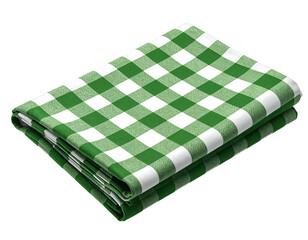 Folded green and white checkered tablecloth (3)