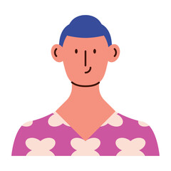 Flat Design Avatar of Man