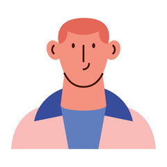 Flat Design Avatar of Man