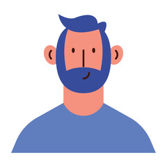 Flat Design Avatar of Man