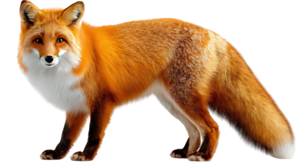 Vivid Fox in Its Prime: A stunning depiction of a red fox, showcasing its vibrant fur and sharp features in striking detail. 