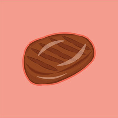 Illustration of grilled meat, roasted meat, fast food grilled meat with a spicy and delicious taste