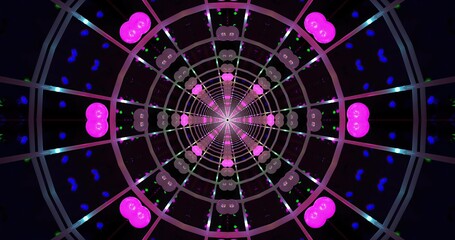 Colorful geometric patterns create a mesmerizing visual effect