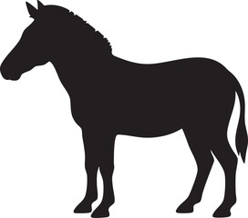 Black zebra silhouette icon style animal graphic isolated on white background