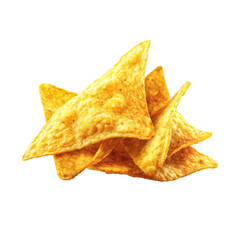 Pile of golden triangular tortilla chips (1)
