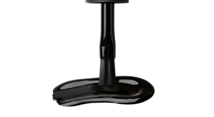 Black office chair pedestal component isolated PNG with Transparent Background