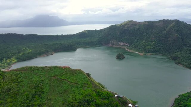 Taal is an active volcano with crater lake in the Philippines, a popular tourist attraction in the country. Tagaytay, Philippines.