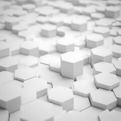 Obraz premium A seamless, geometric pattern of interlocking white hexagons creates a striking three-dimensional effect.
