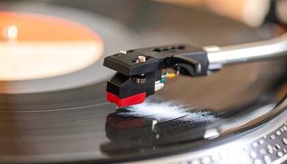 Turntable needle playing record