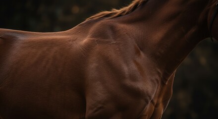 Close up horse back muscle detail