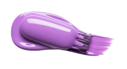 Lilac paint stroke design element for creative projects isolated PNG with Transparent Background