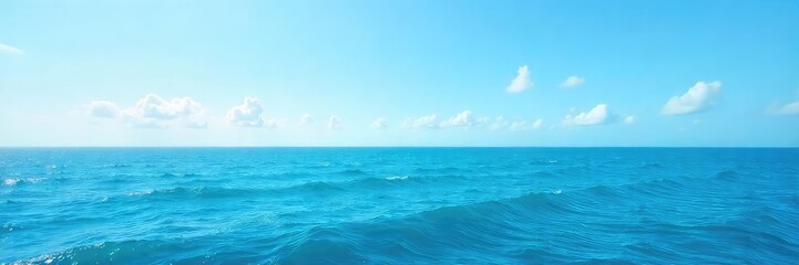 Vast, endless ocean meeting the clear sky at the horizon Peaceful, tranquil scene with calming blue and turquoise tones Perfect for travel, nature, and serenity themes , coast, vacation