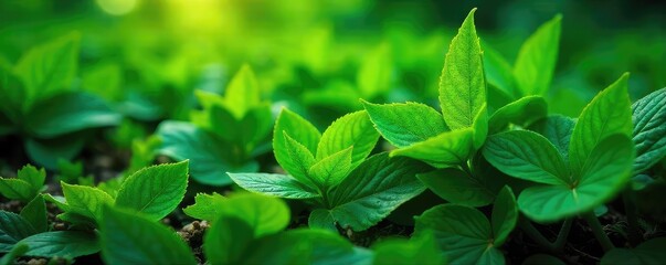 Vibrant green leaves on a lush, verdant background, symbolizing eco-friendly living and sustainable practices Perfect for environmental campaigns and green initiatives , environment, sustainable