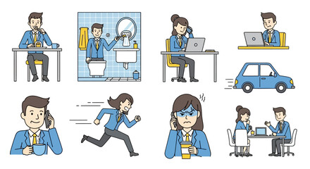 Daily activities businessman character