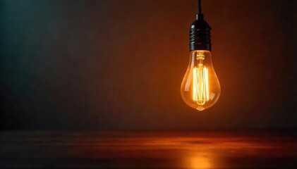 Warm, glowing light bulbs illuminate a dark room, creating a cozy and inviting atmosphere Perfect for home decor, interior design, and energy-saving concepts , interior design, home