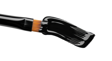 Brush stroke with black paint isolated PNG with Transparent Background