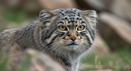 Close up view of a wild cat