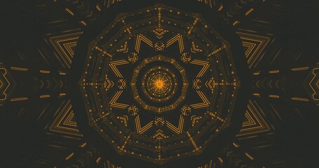 Glowing gold geometric pattern