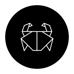 black and white illustration of a crab icon