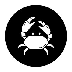 black and white illustration of a crab icon