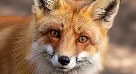 Obraz premium Intense gaze of a red fox displaying its beautiful fur and captivating eyes, captured in a detailed closeup shot