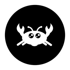 black and white illustration of a crab icon