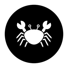 black and white illustration of a crab icon