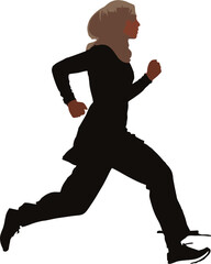 silhouette of a Muslim woman running 