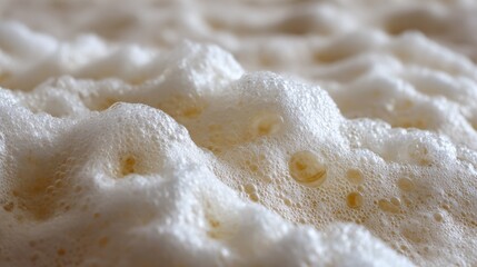 Obraz premium Bubbles Forming on Top of Freshly Brewed Beer Showcasing Texture and Froth in a Close-Up View