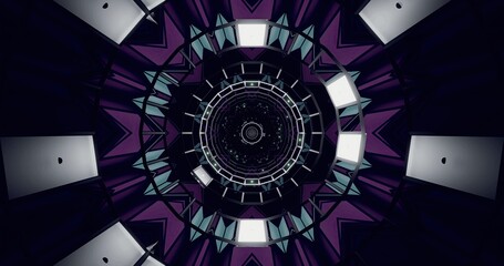 Spiral design with geometric shapes in vibrant colors