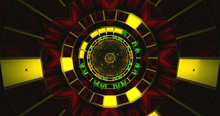 Vibrant spiral design of concentric patterns in vivid colors