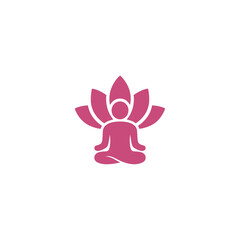 Meditation yoga icon flat vector design
