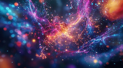 Abstract colorful particle design