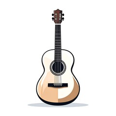 Obraz premium Cartoon acoustic guitar