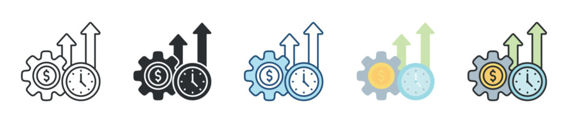 Productivity Icon Set Multiple Style Collection