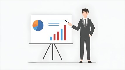 Obraz premium businessman with a chart