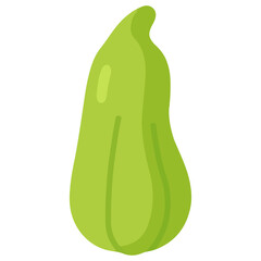 Whole fresh chayote vegetable illustration, perfect for healthy recipe design, farm produce, vegetarian cuisine, and organic food concept.
