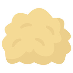 Cauliflower top view illustration, perfect for vegetarian recipe design, healthy food poster, farm produce, and nutrition concept.
